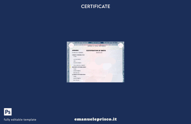 stile verificato Modello di certificazione di nascita dell'Ufficio statale della